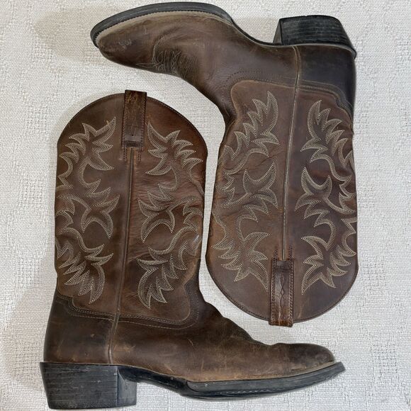 Ariat Men’s Western Boots Size 10 D Brown Leather Cowboy Rodeo Outdoors - Picture 1 of 12